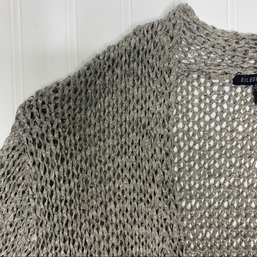 Eileen Fisher Gray Open Front Knit Cardigan - Picture 2 of 13